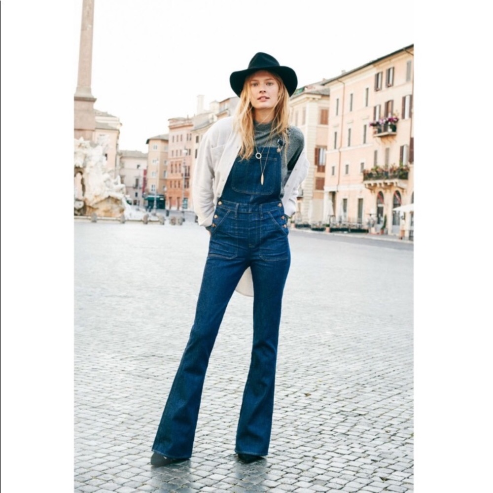 ISO Madewell Flea Market Flare Overalls size Large